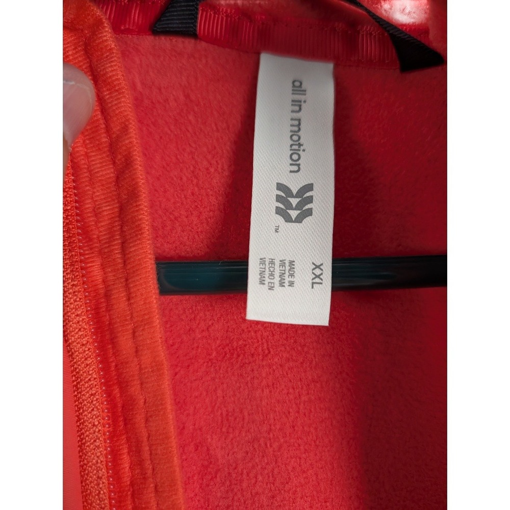 All in Motion Polartec Fleece Jacket Womens XXL Coral Red Full Zip Nylon Overlay - Picture 13 of 16